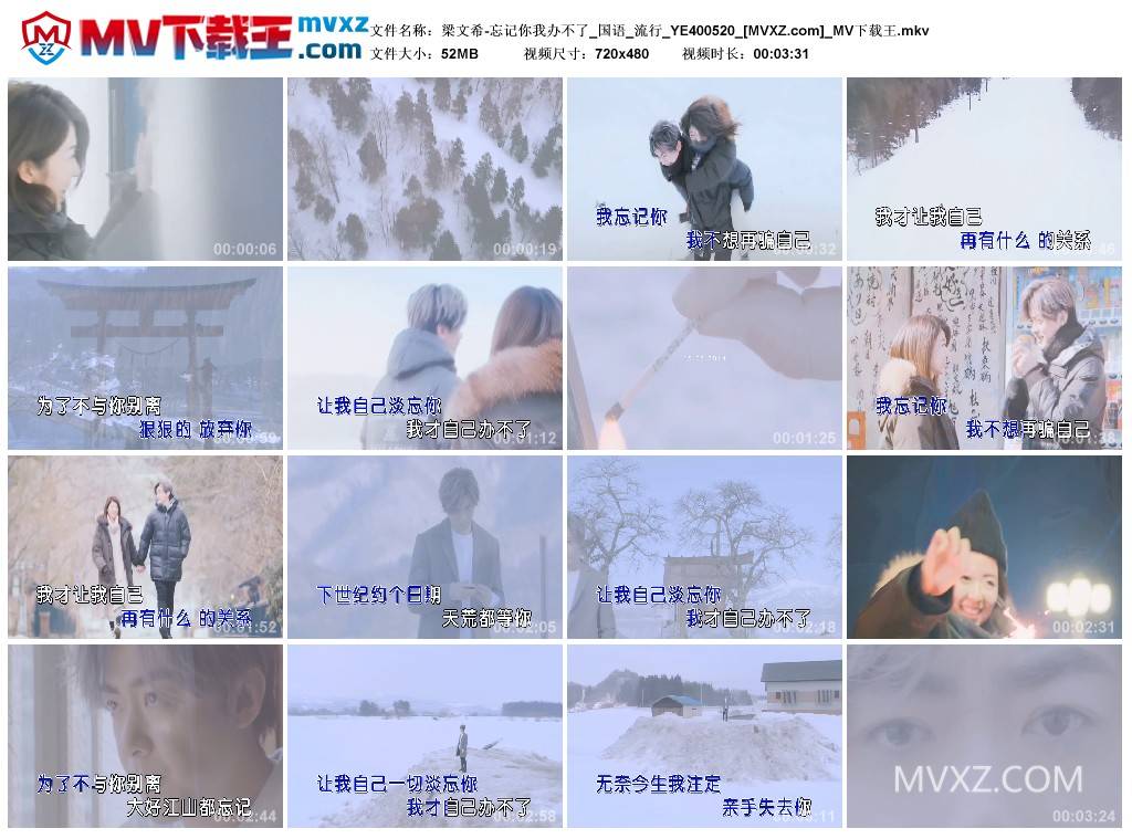 梁文希-忘记你我办不了_国语_流行_YE400520